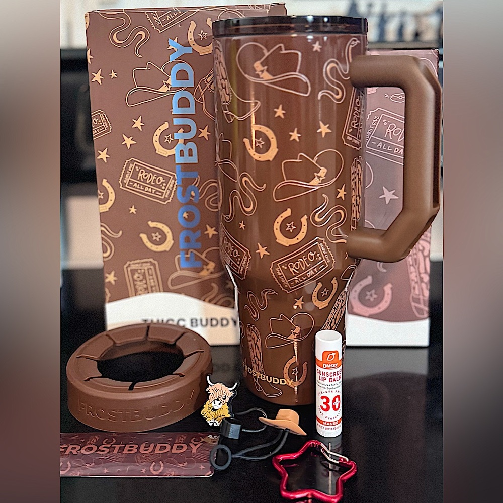 FrostBuddy Giddy Up Thicc Buddy 40oz Insulated Tumbler NWT NIB Rodeo Tumbler